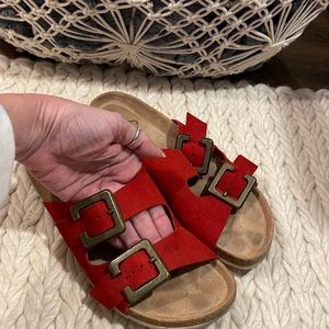 Red Suede Sandals
